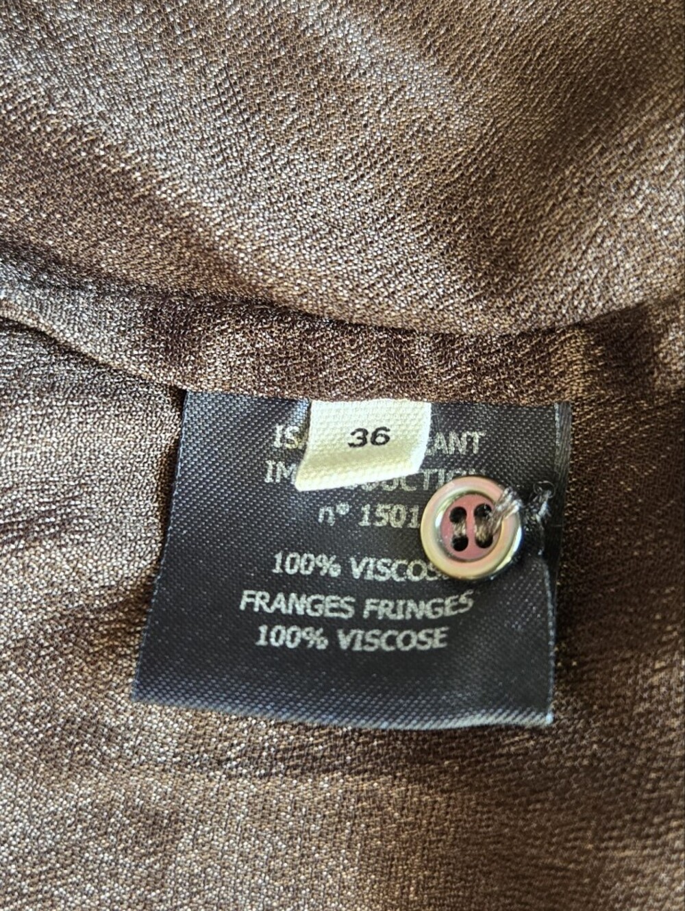 Isabel Marant Brown Viscose Dress With Fringe - Picture 11 of 12